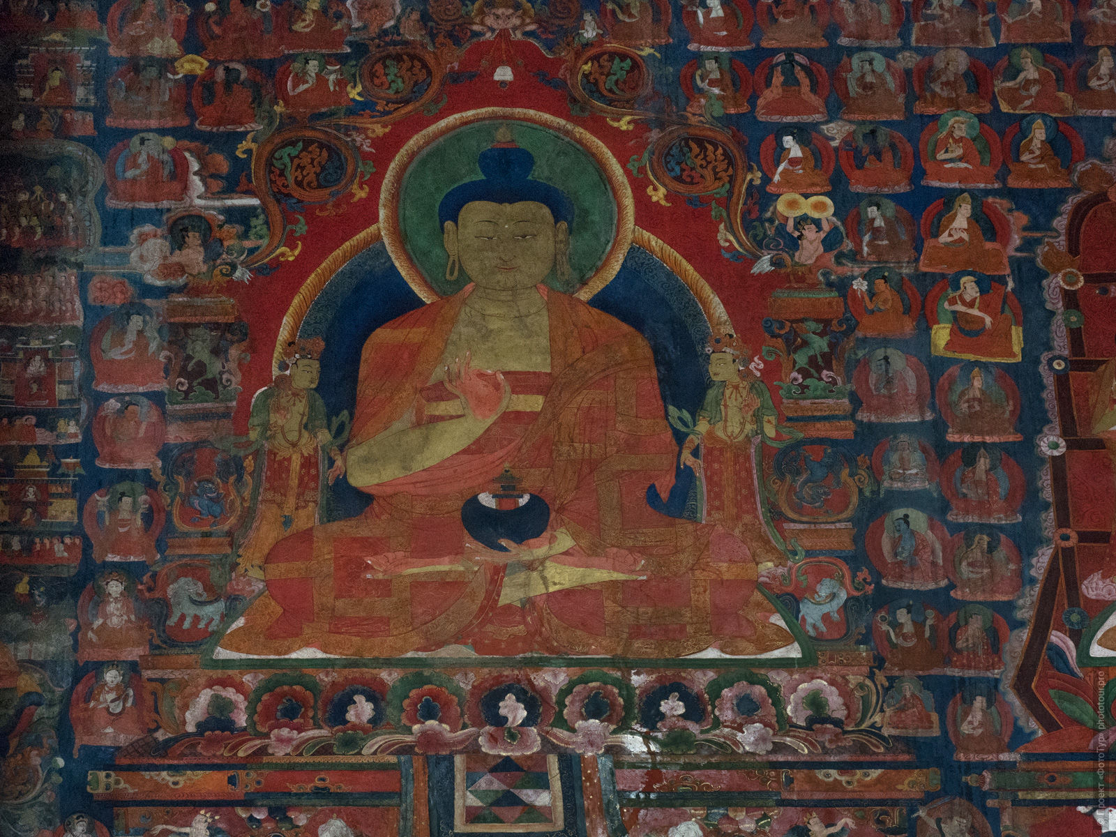 Ancient paintings in the Buddhist monastery of Basgo, Ladakh womens tour, August 31 - September 14, 2019.