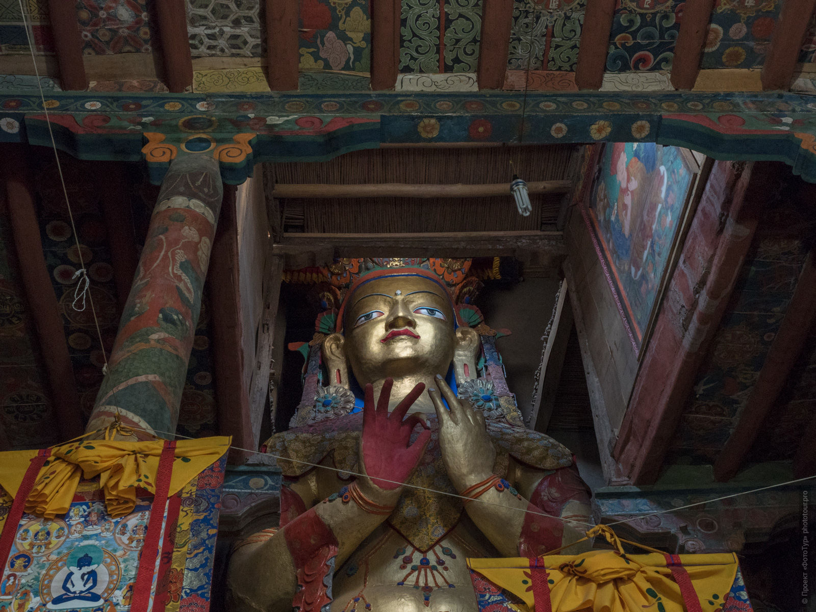 Buddha Matreya at Basgo Gonpa Monastery. Photo tour / tour Tibet of Lake-1: Pangong, Tso Moriri, Tso Kar, Tso Chiagar, Dance of Tsam on Lake Pangong, 08.07.-17.07.2022.