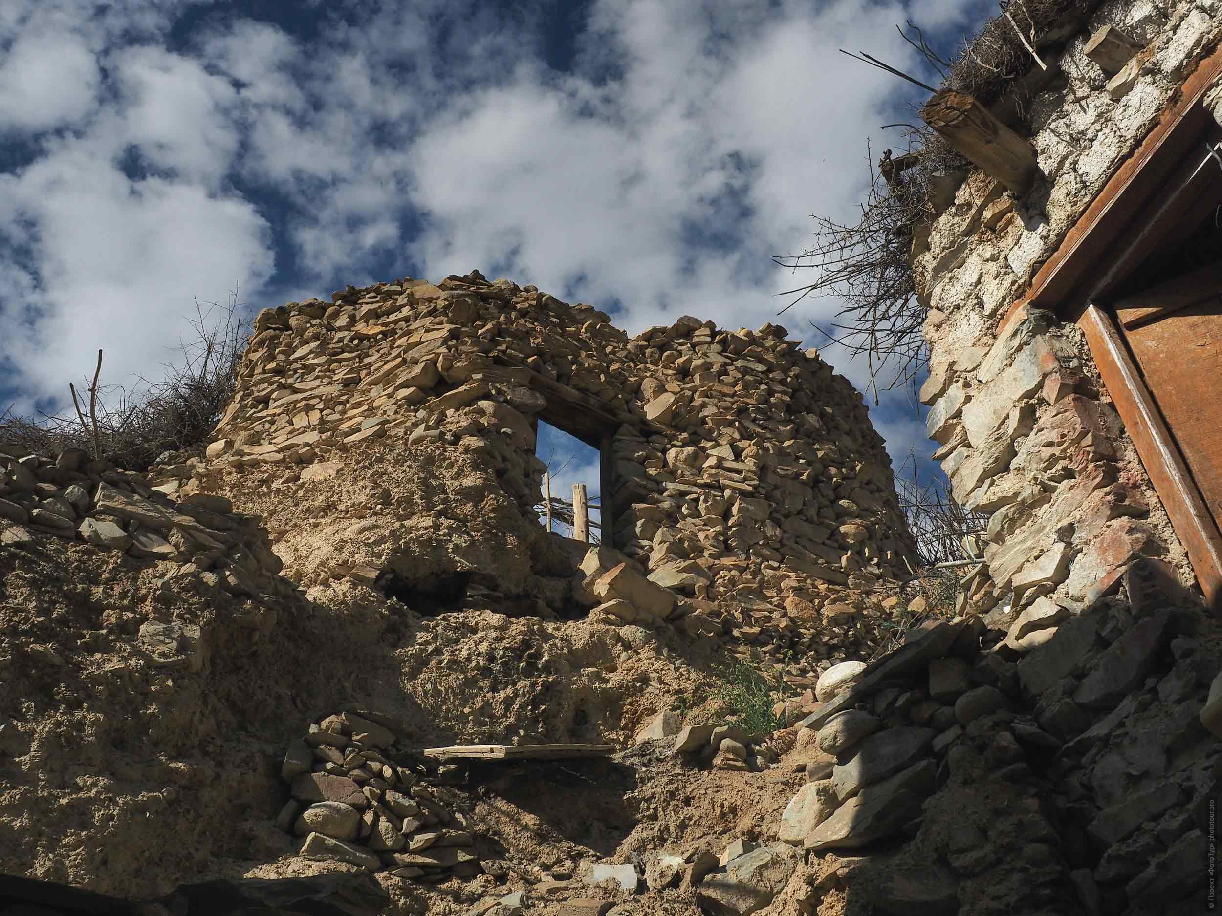 Ruins of an old house in the village of Domkar, Ladakh womens tour, August 31 - September 14, 2019.