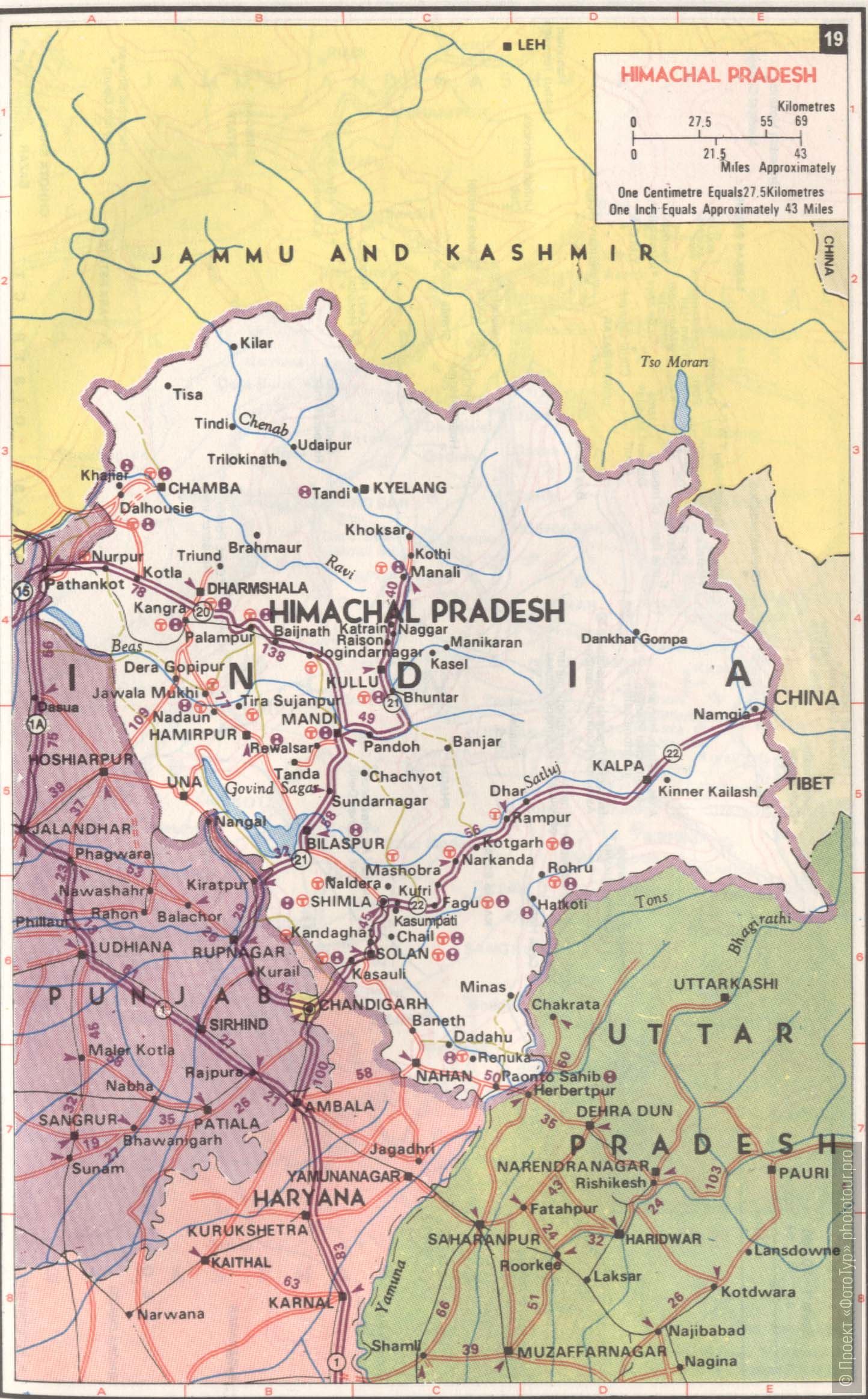     . The map of State of Himachal Pradesh.