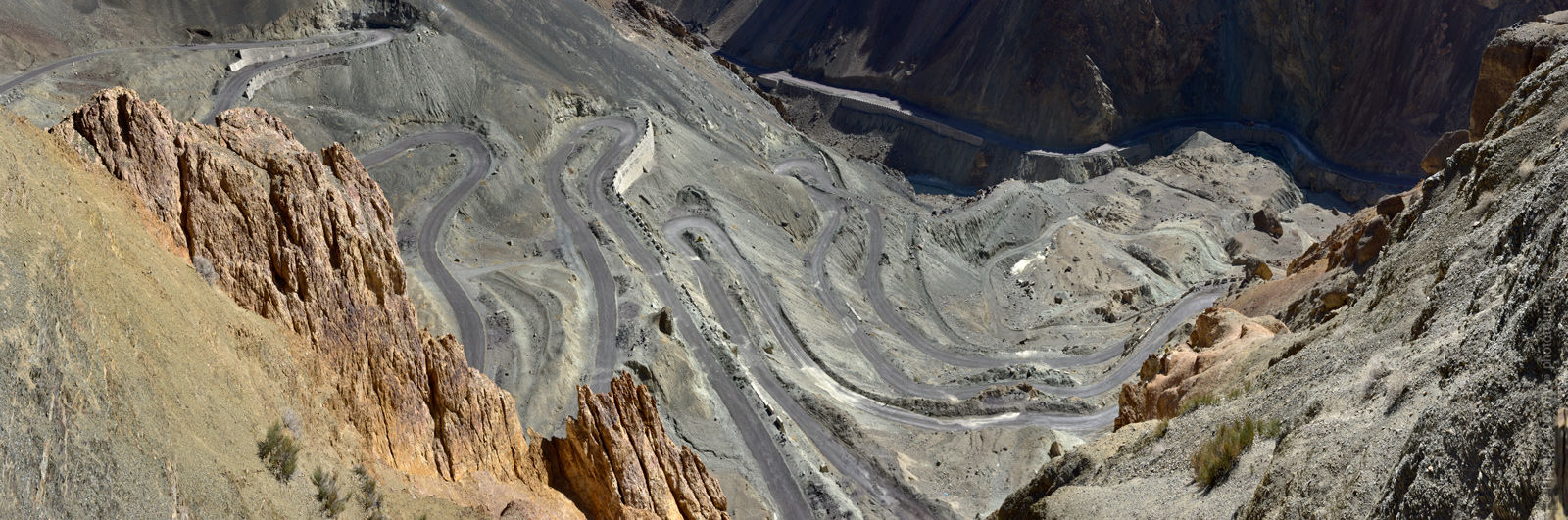 Mountain serpentine in Lamayuru. Tour Tibet Lakeside Advertising: Alpine lakes, geyser valley, Lamayuru, Colored Mountains, 01 - 10.09. 2023 year.