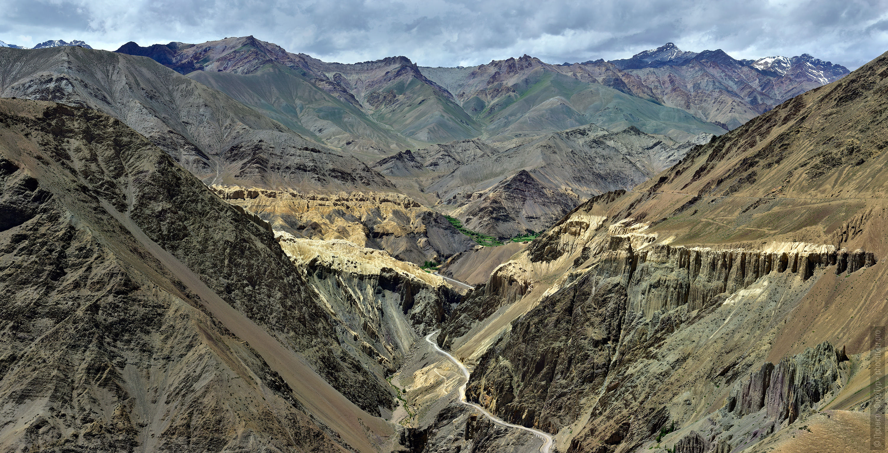 Upper mountainous army road to Lamayuru, Ladakh womens tour, August 31 - September 14, 2019.