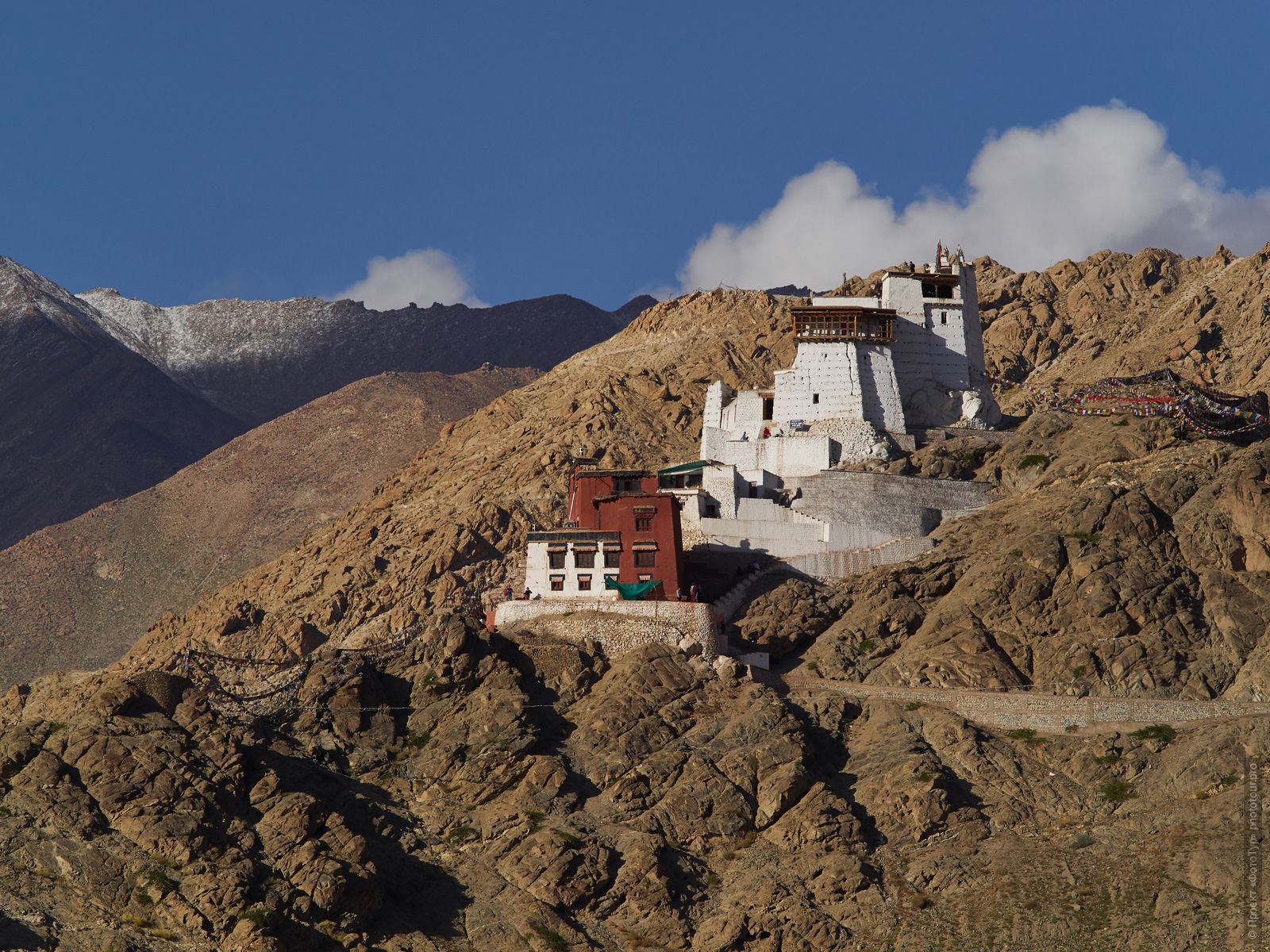 Buddhist monastery Namgyal Tsemo, Leh, Ladakh. Tour Tibet Lakeside Advertising: Alpine lakes, geyser valley, Lamayuru, Colored Mountains, 01 - 10.09. 2023 year.