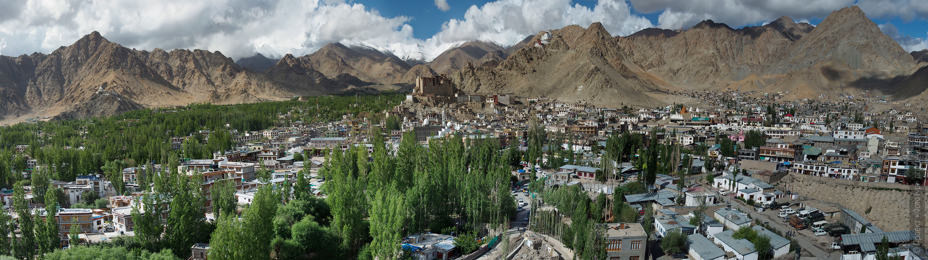 Photo panorama of Leh, Ladakh. Expedition Tibet Lake-2: Pangong, Tso Moriri, Tso Kar, Tso Startsapak, Leh-Manali highway.