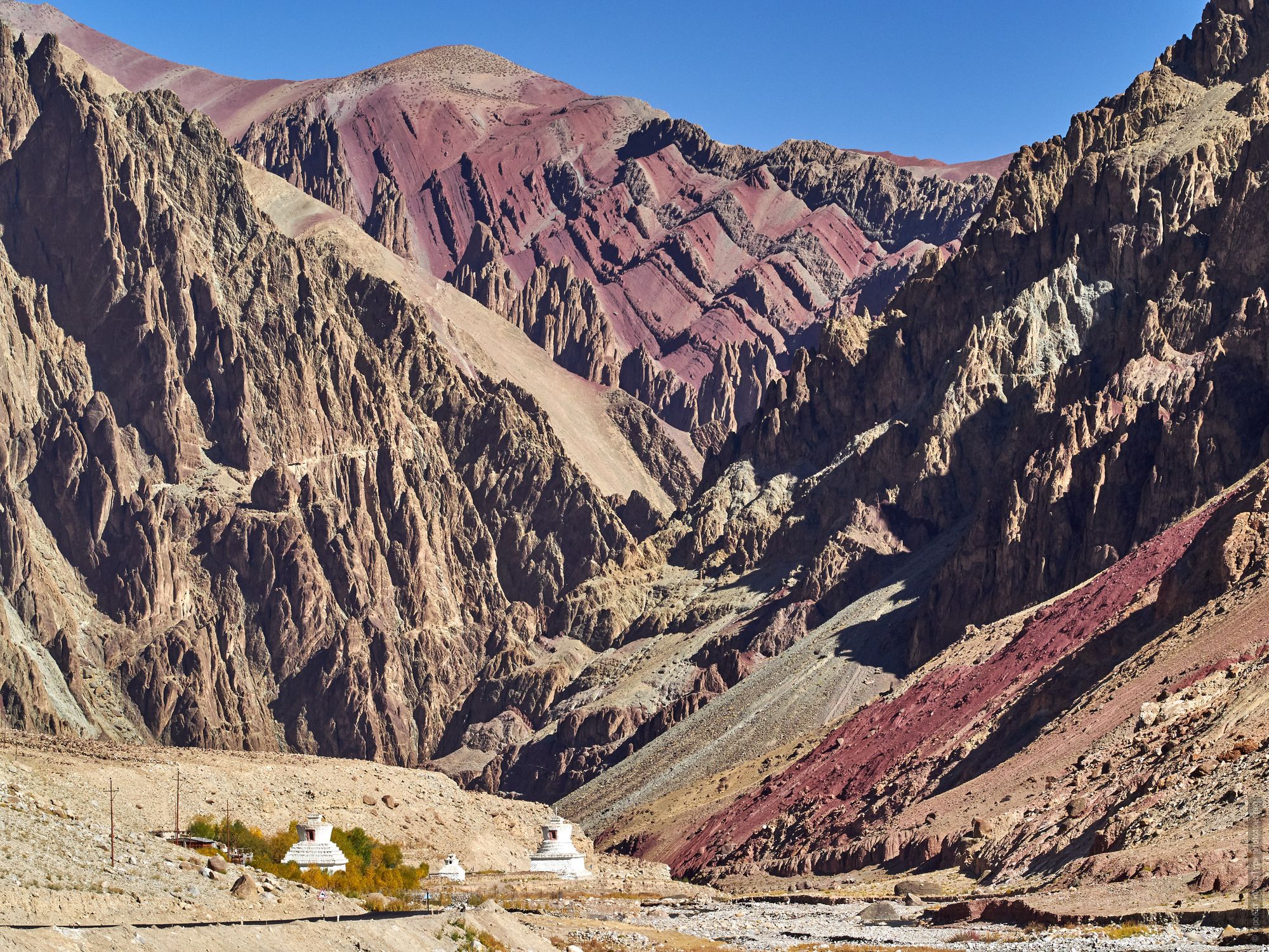 Rocks of the Burgundy Gorge, Ladakh womens tour, August 31 - September 14, 2019.