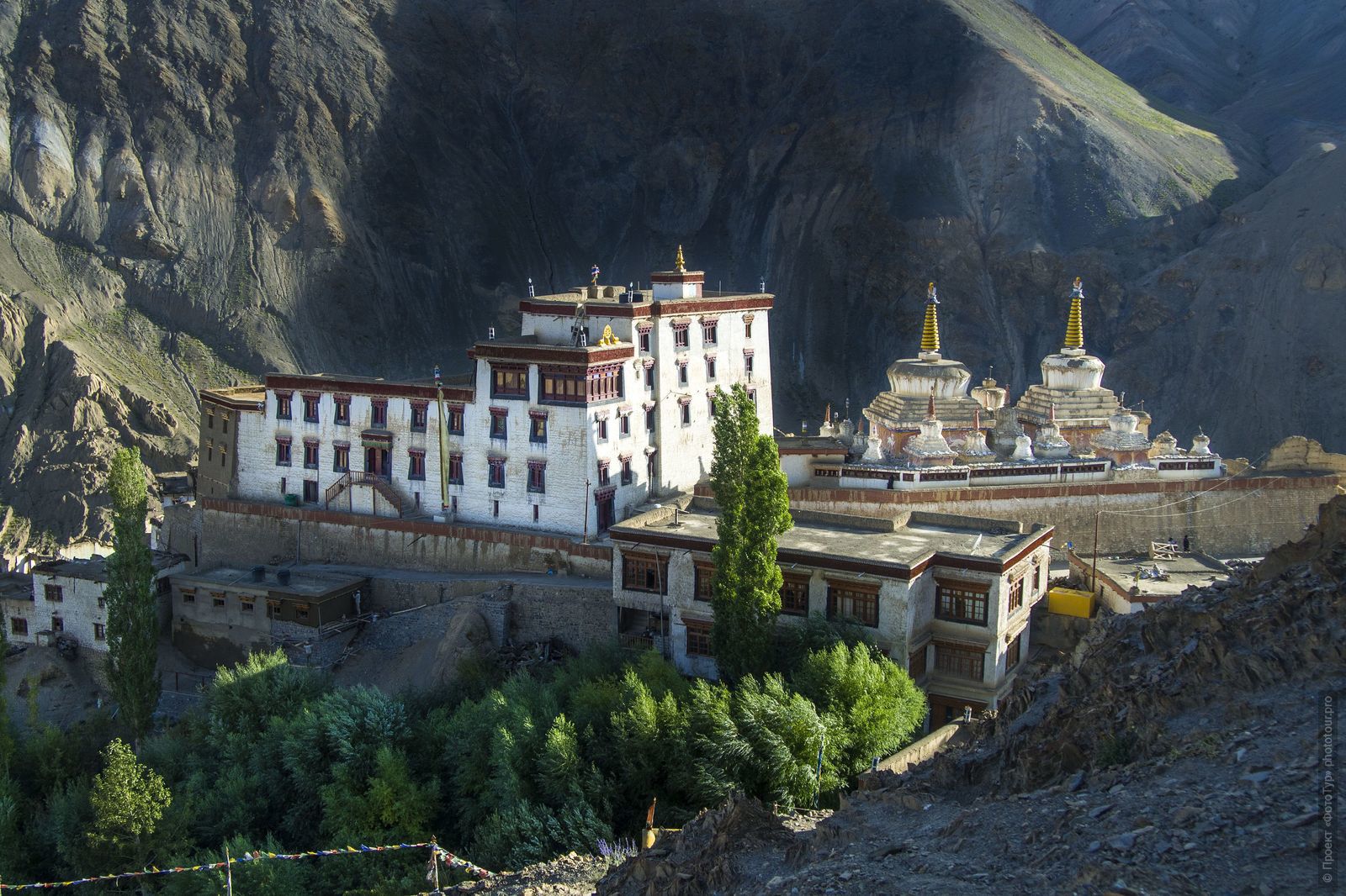Buddhist monastery of Lamayuru Gonpa. Tour Origins of Tibet: Bon, true Aryans to Da Khan, Mystery Dance Tsam in Lamayuru, Lake Pangong, June 15 - 26, 2020. Tour to Ladakh.