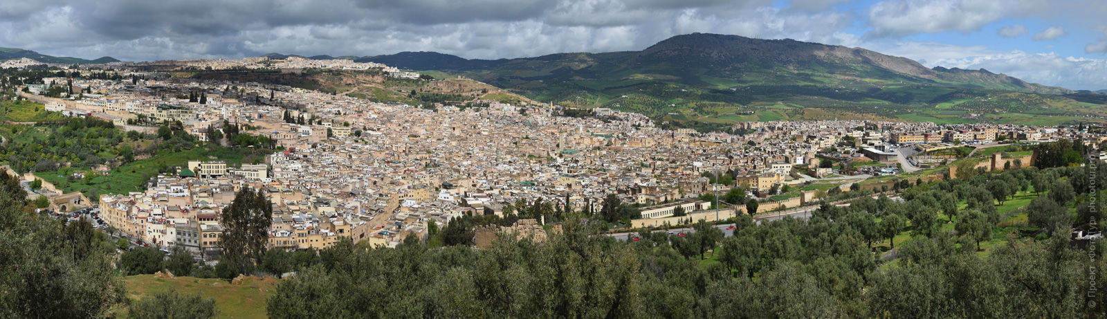 Panorama of the Medina of Fez, Morocco. Adventure photo tour: medina, cascades, sands and ports of Morocco, April 4 - 17, 2020.