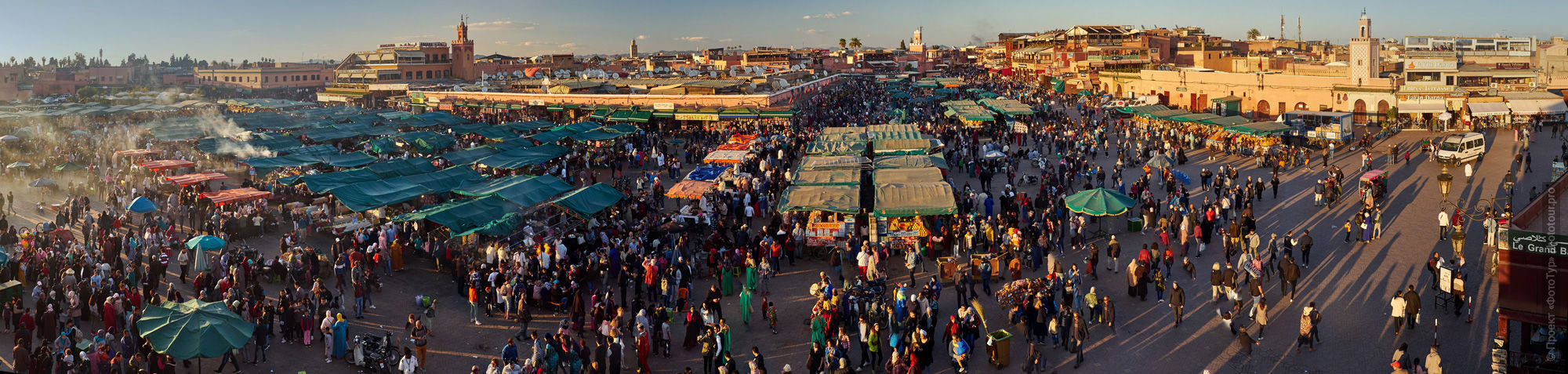 Jamaa el Fna Square, Marrakesh. Adventure photo tour: medina, cascades, sands and ports of Morocco, April 4 - 17, 2020.