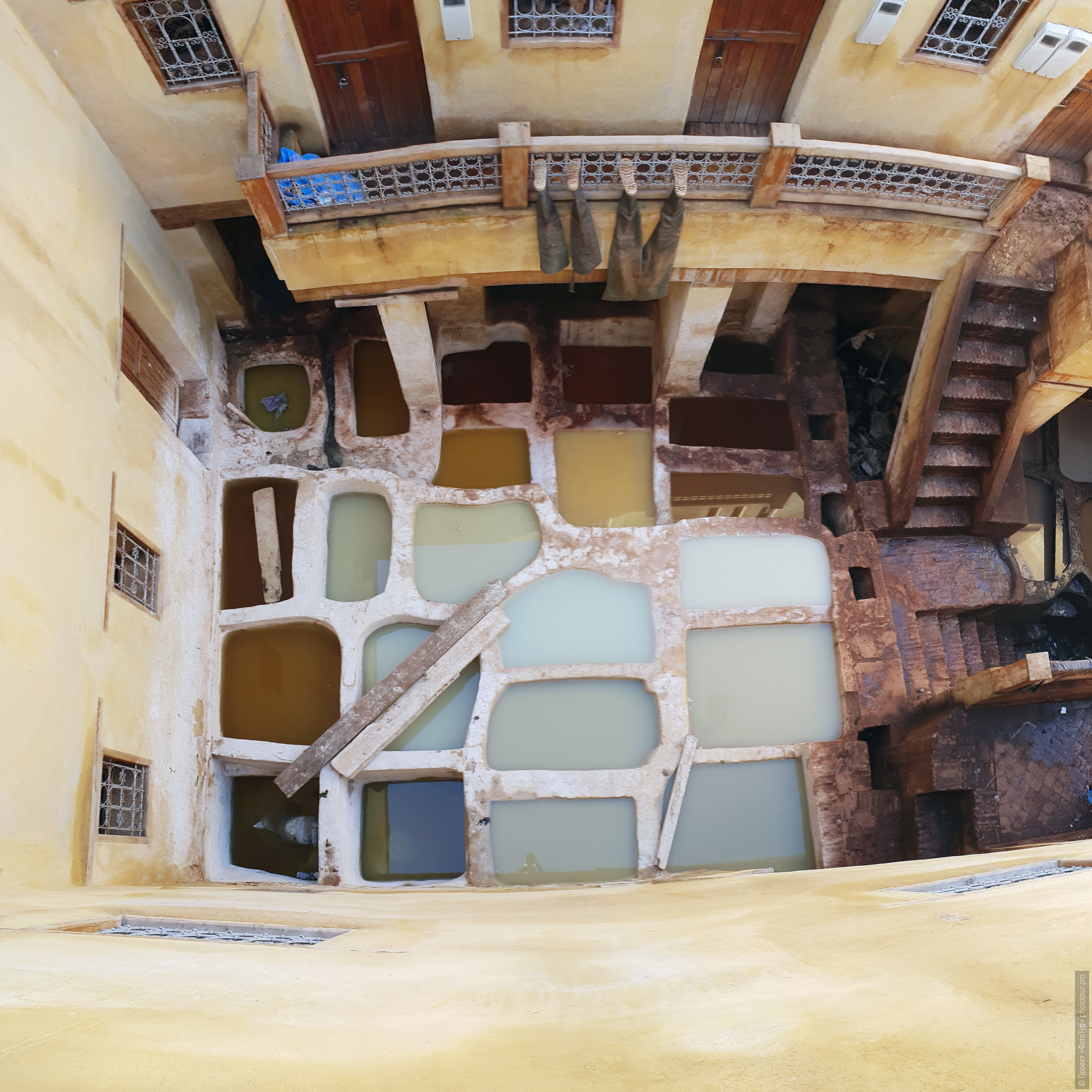 Chunks of paint in the dye-house of Shouara, Fes. Adventure photo tour: medines, cascades, sands and ports of Morocco, April 4 - 17, 2020.