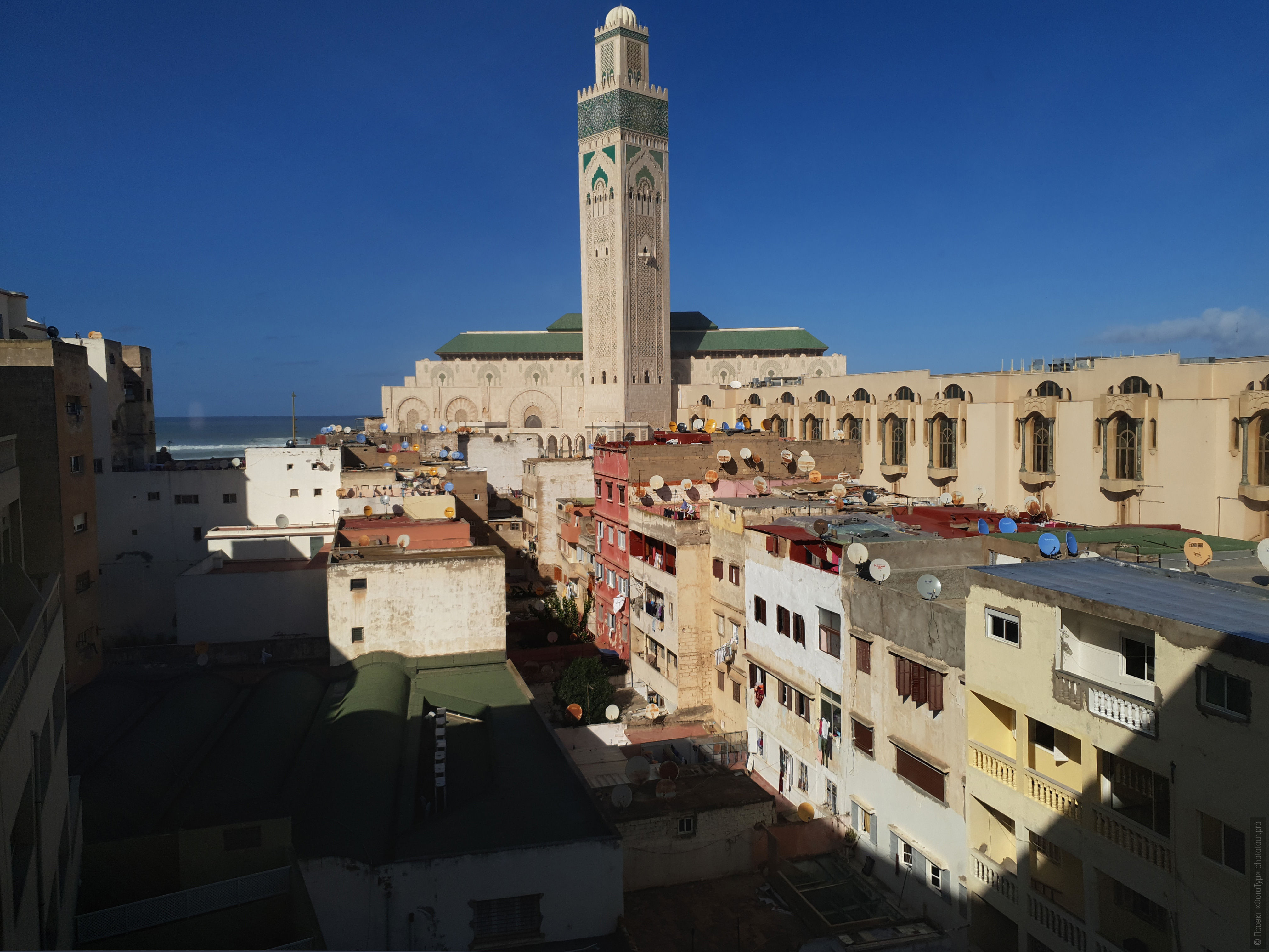 Hassan II Mosque. Adventure photo tour: medina, cascades, sands and ports of Morocco, April 4 - 17, 2020.