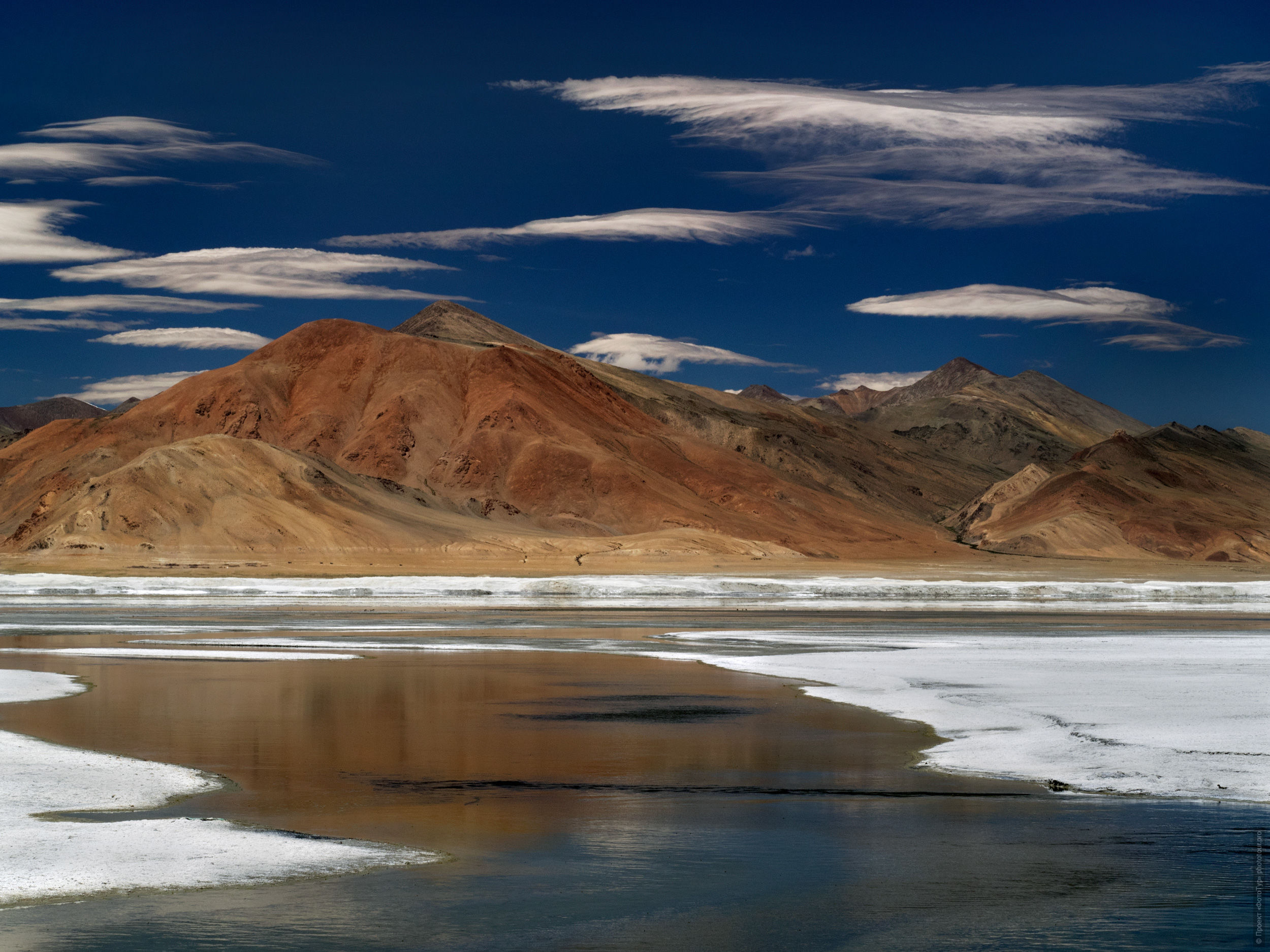 Salt Lake Tso Kar, Ladakh. Photo tour / tour Tibet of Lake-1: Pangong, Tso Moriri, Tso Kar, Tso Chiagar, Dance of Tsam on Lake Pangong, 08.07.-17.07.2022.