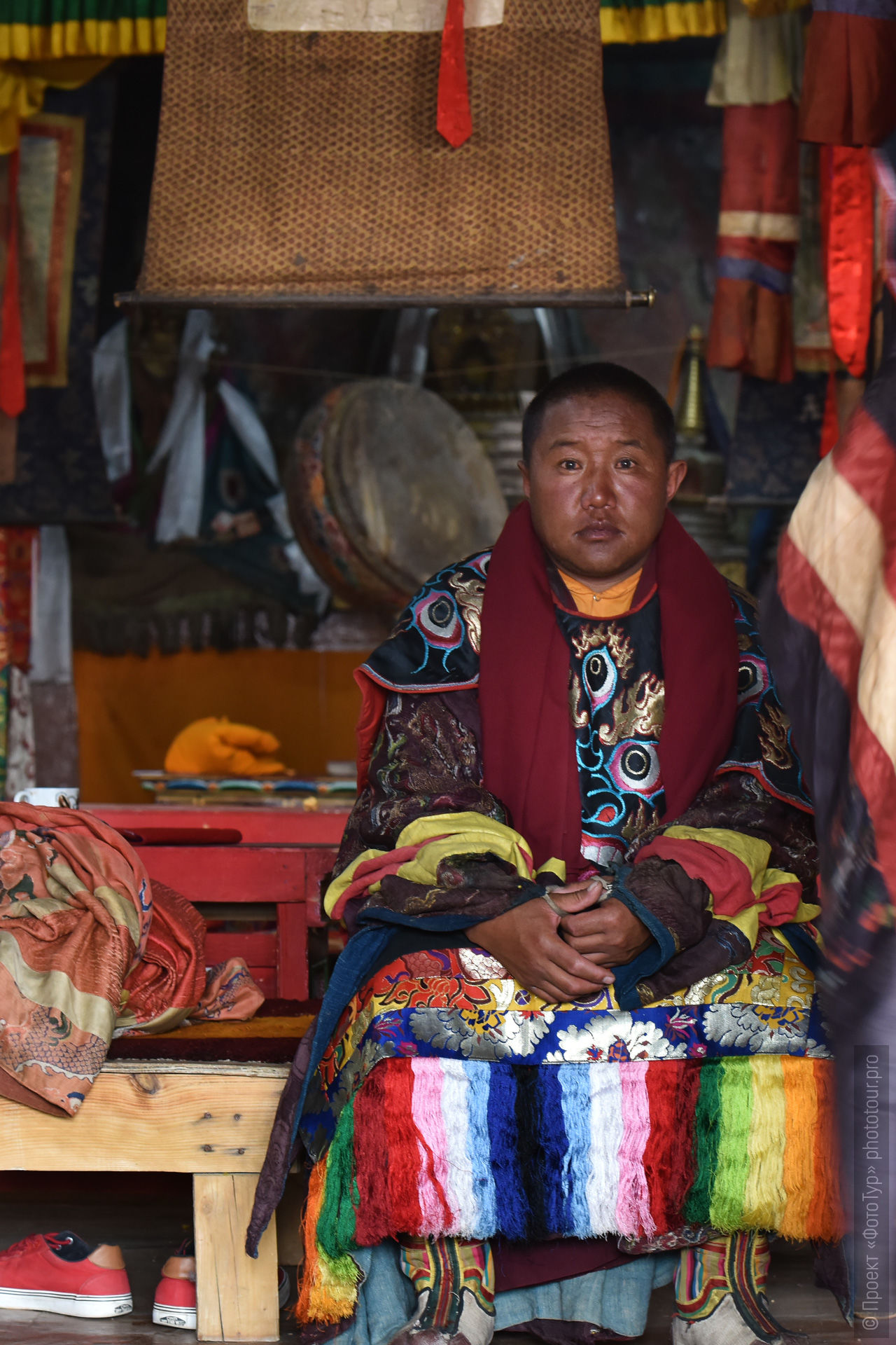 Morning puja in the monastery of Karzok Gonpa. Expedition Tibet Lake-2: Pangong, Tso Moriri, Tso Kar, Tso Startsapak, Leh-Manali highway.