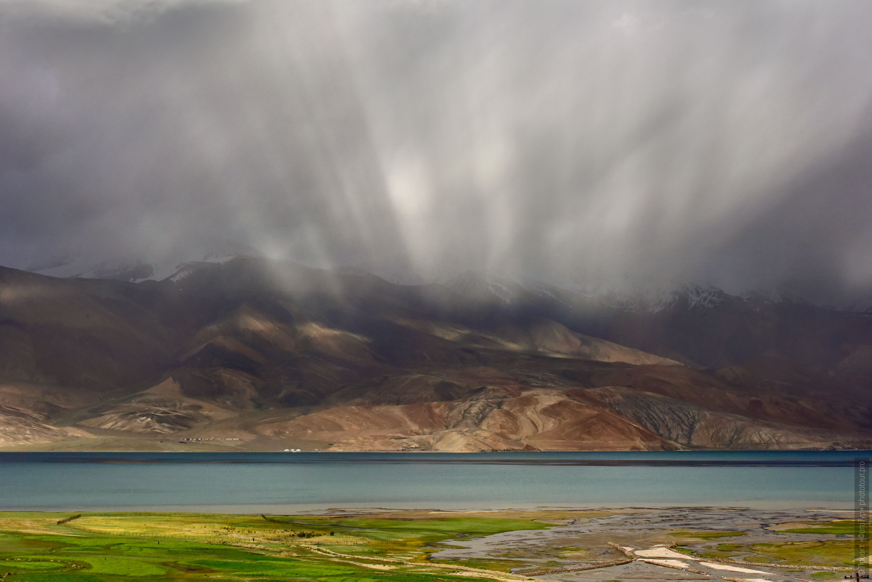 hunderstorm on Lake Tso Moriri. Photo tour / tour Tibet of Lake-1: Pangong, Tso Moriri, Tso Kar, Tso Chiagar, Dance of Tsam on Lake Pangong, 08.07.-17.07.2022.