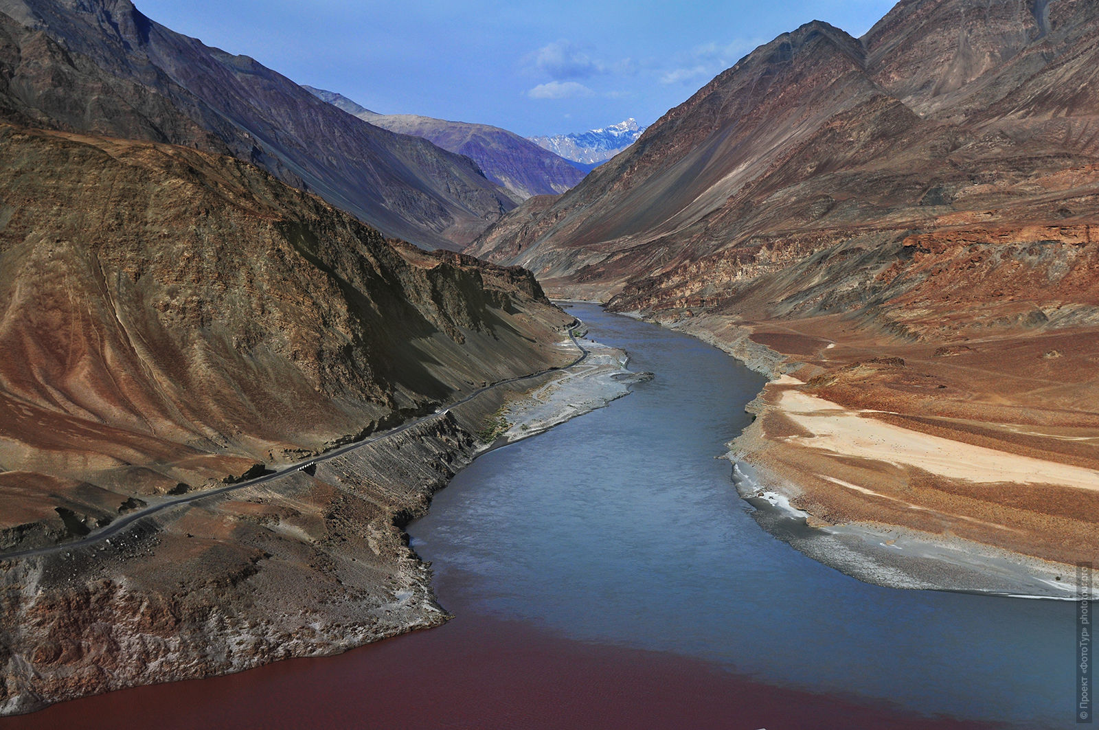 The confluence of the Indus and Zanskar rivers, Ladakh womens tour, August 31 - September 14, 2019.