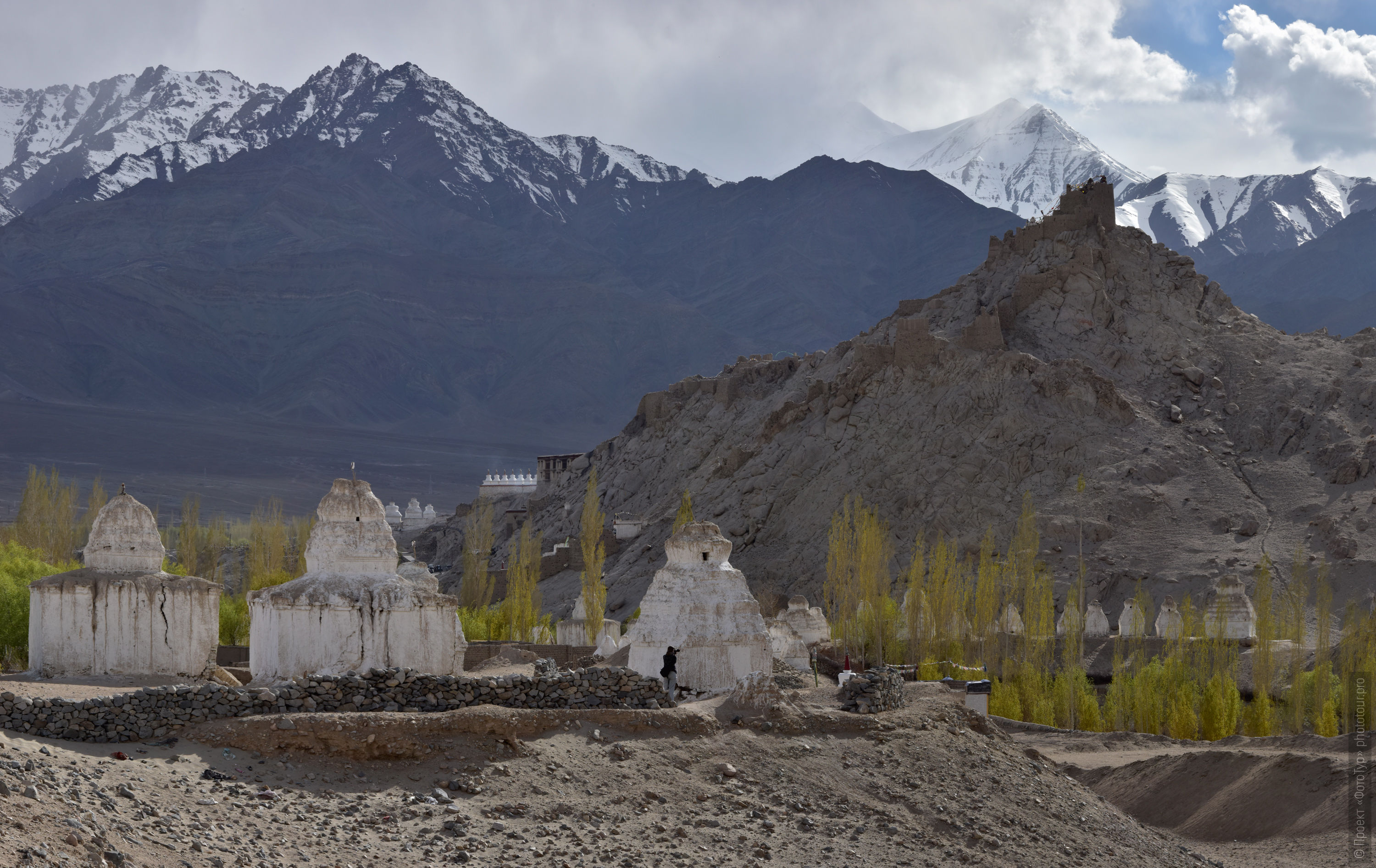 Shay Gonpa Buddhist monastery and white stupas of Naropa, Ladakh womens tour, August 31 - September 14, 2019.