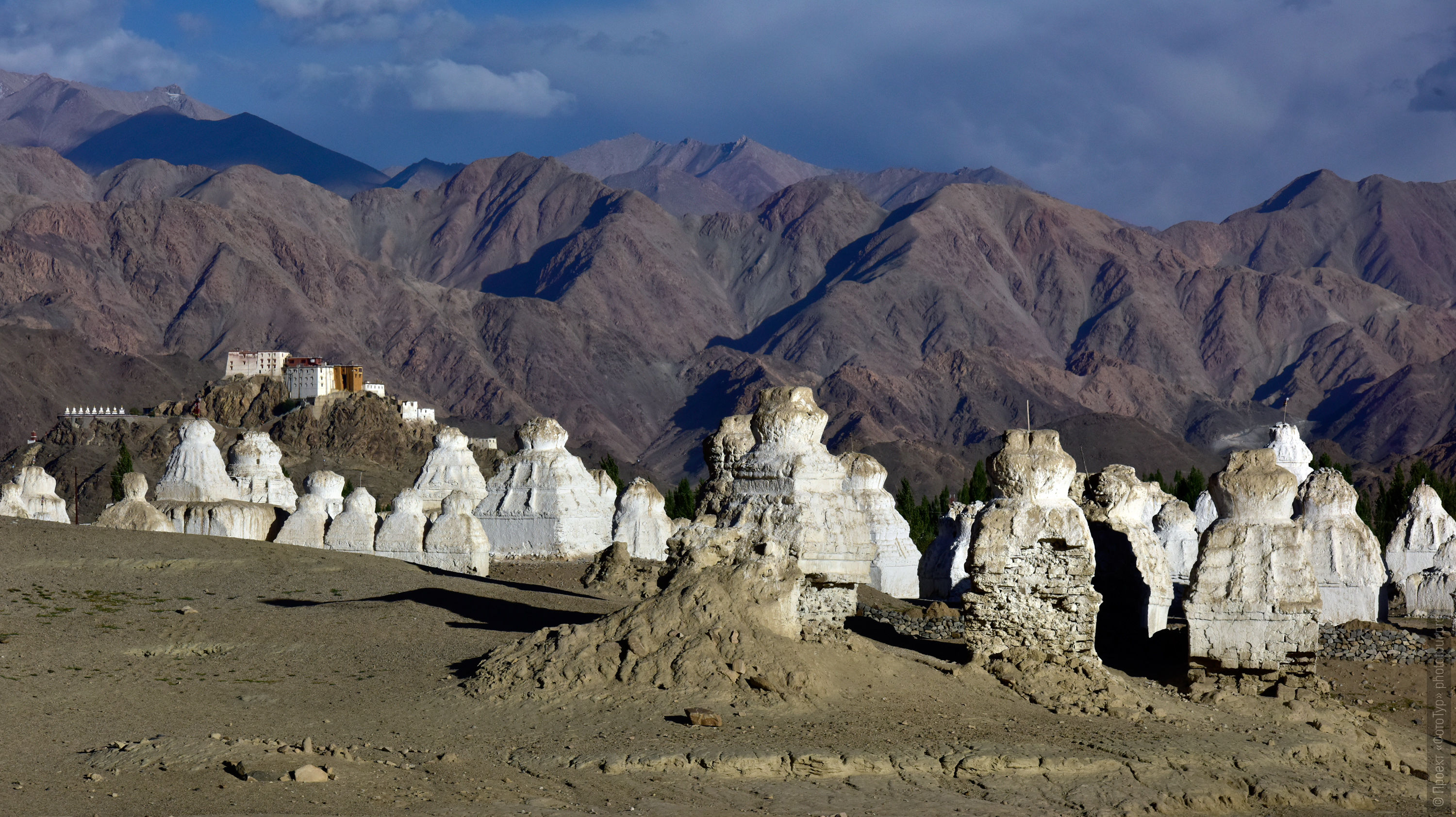 White stupas of Europe and the Tiksi Gonpa monastery, Ladakh womens tour, August 31 - September 14, 2019.
