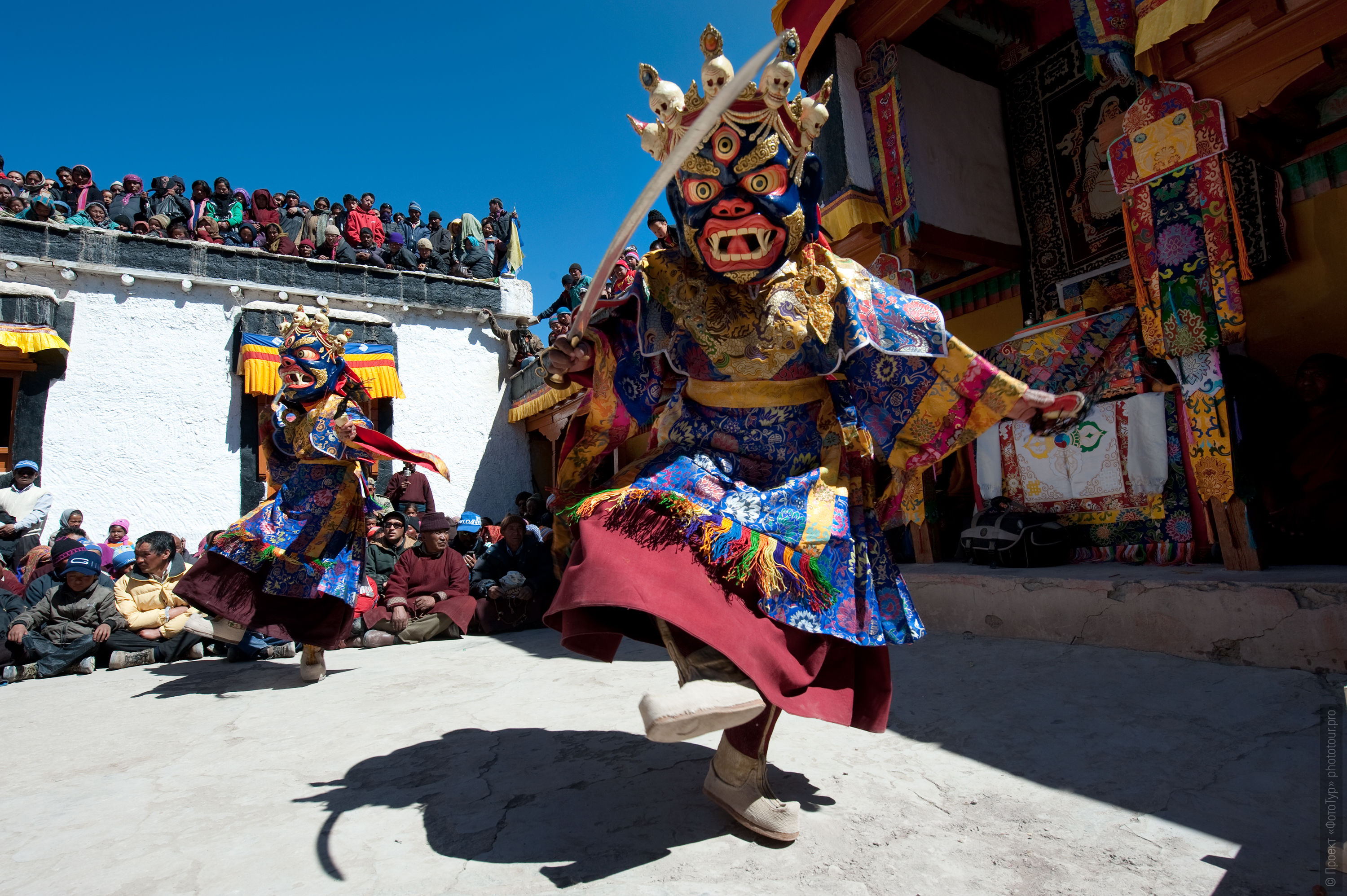 Skeleton Dance at the Stock Monastery. Photo tour to Tibet for the Winter Mysteries in Ladakh, Stok and Matho monasteries, 01.03. - 03/10/2020