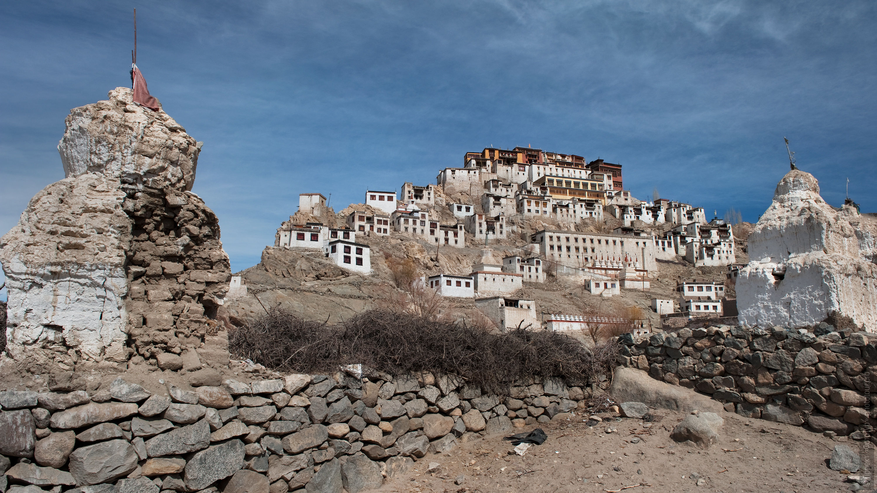 Buddhist monastery Tiksi and white stupas, ladakh womens tour, August 31 - September 14, 2019.